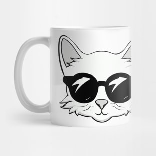 A White Cat in Black Sunglasses Sets a New Trend Mug